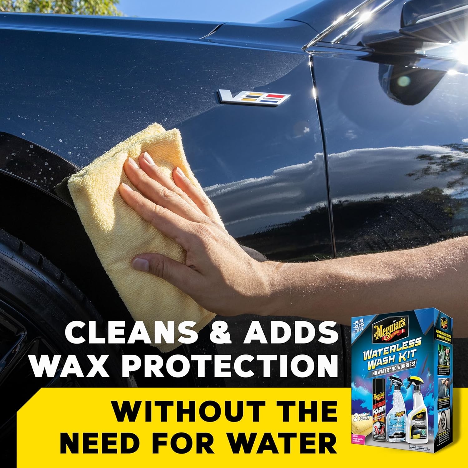 Meguiar’s Waterless Wash Kit for Car Detailing and Paint Protection (G251025)