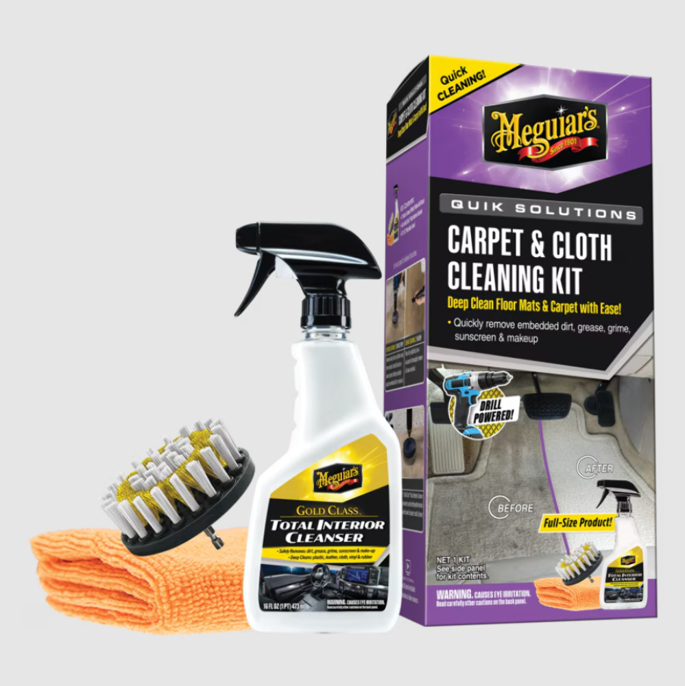 Meguiar’s Carpet & Cloth Kit 4” Drill Brush Attachment to Clean Interiors G5