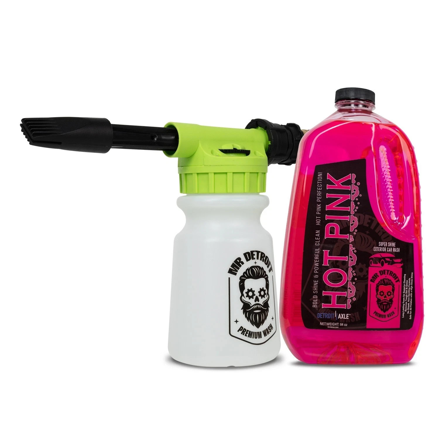 Mr. Detroit – Car Wash Kit w/ 64oz Soap & Foam Blaster for Scratch-Free Cleaning