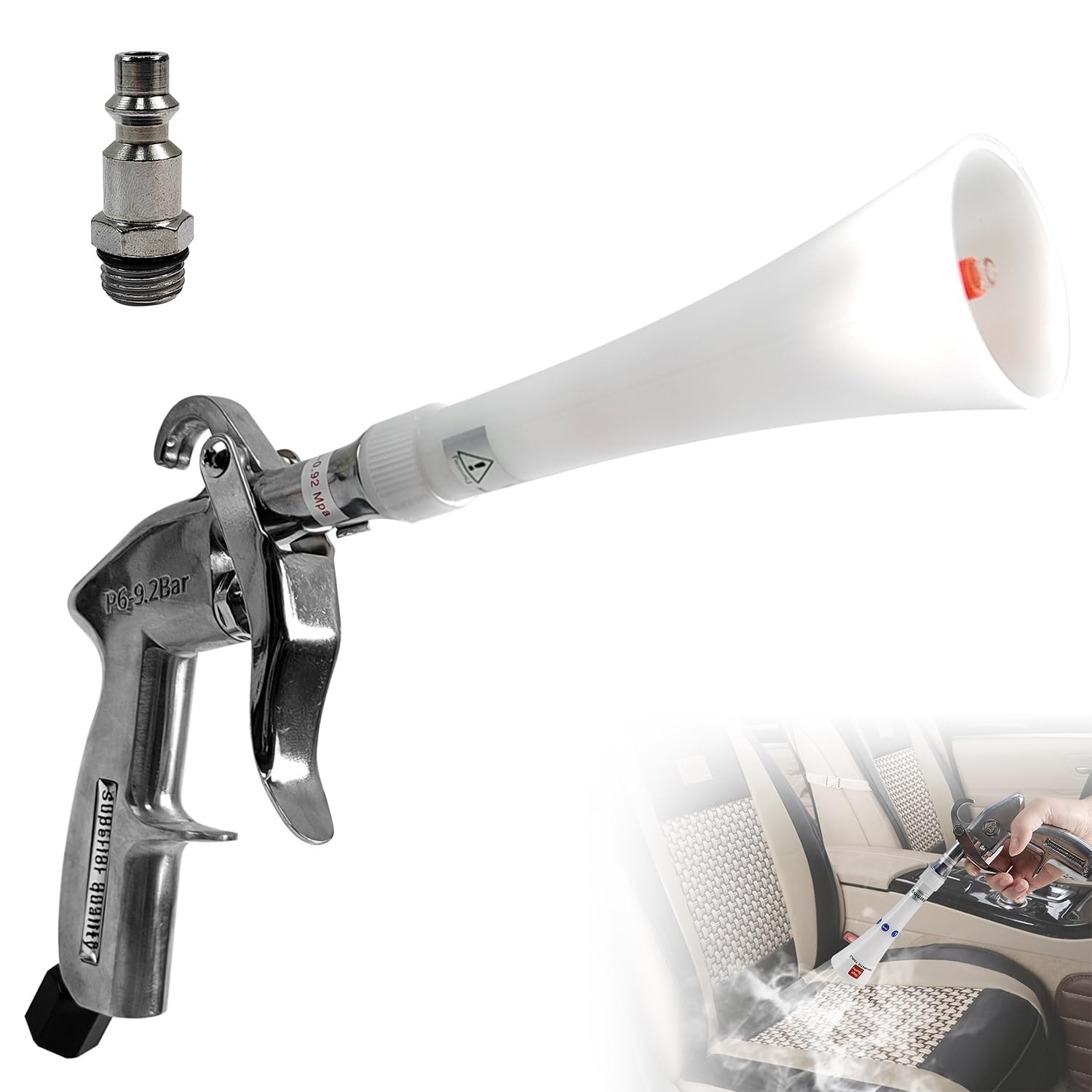 Aluminium Car Cleaning Gun With Tapered Nozzle Air Blower For Car Detailing Air