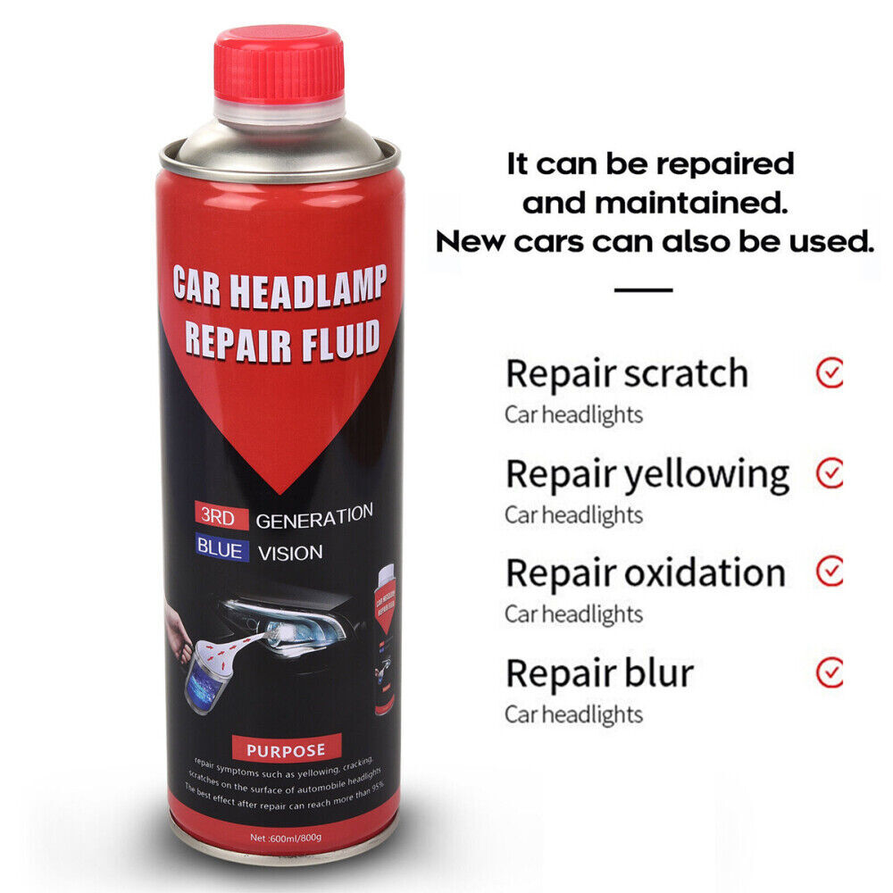 Car Headlight Restore Kit 200ml Repair Liquid Set +Lens Atomizing Cup Polish