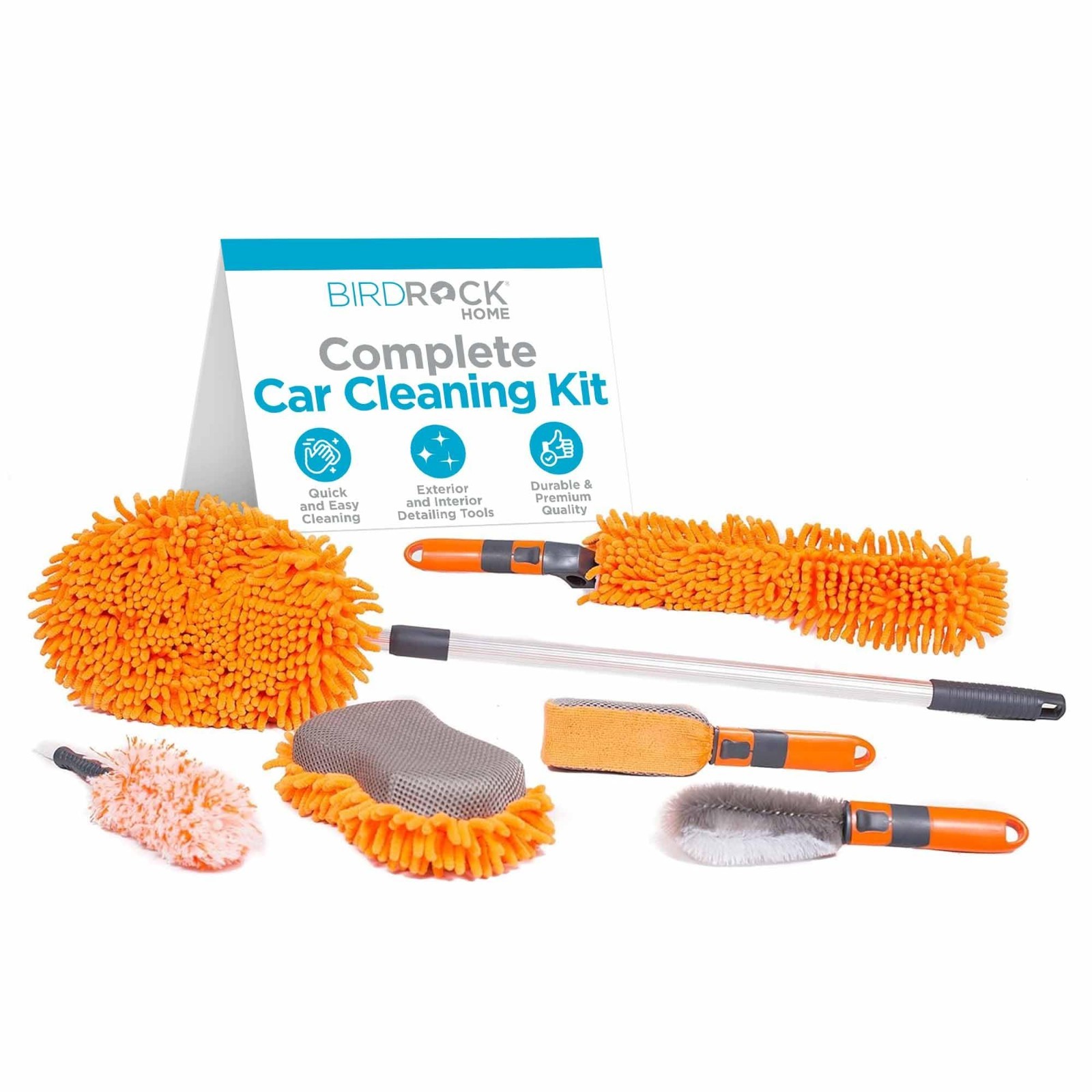 Car Wash and Detailing Kit – 6 Pieces, Interior & Exterior Cleaning Tools, Wheel