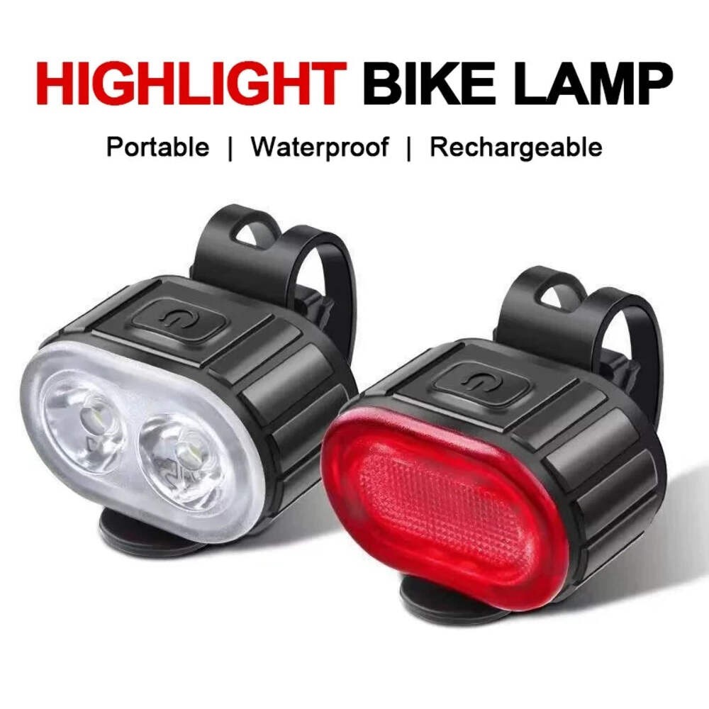 Cycling Bicycle Front Rear Light Set Bike USB Charge Headlight MTB