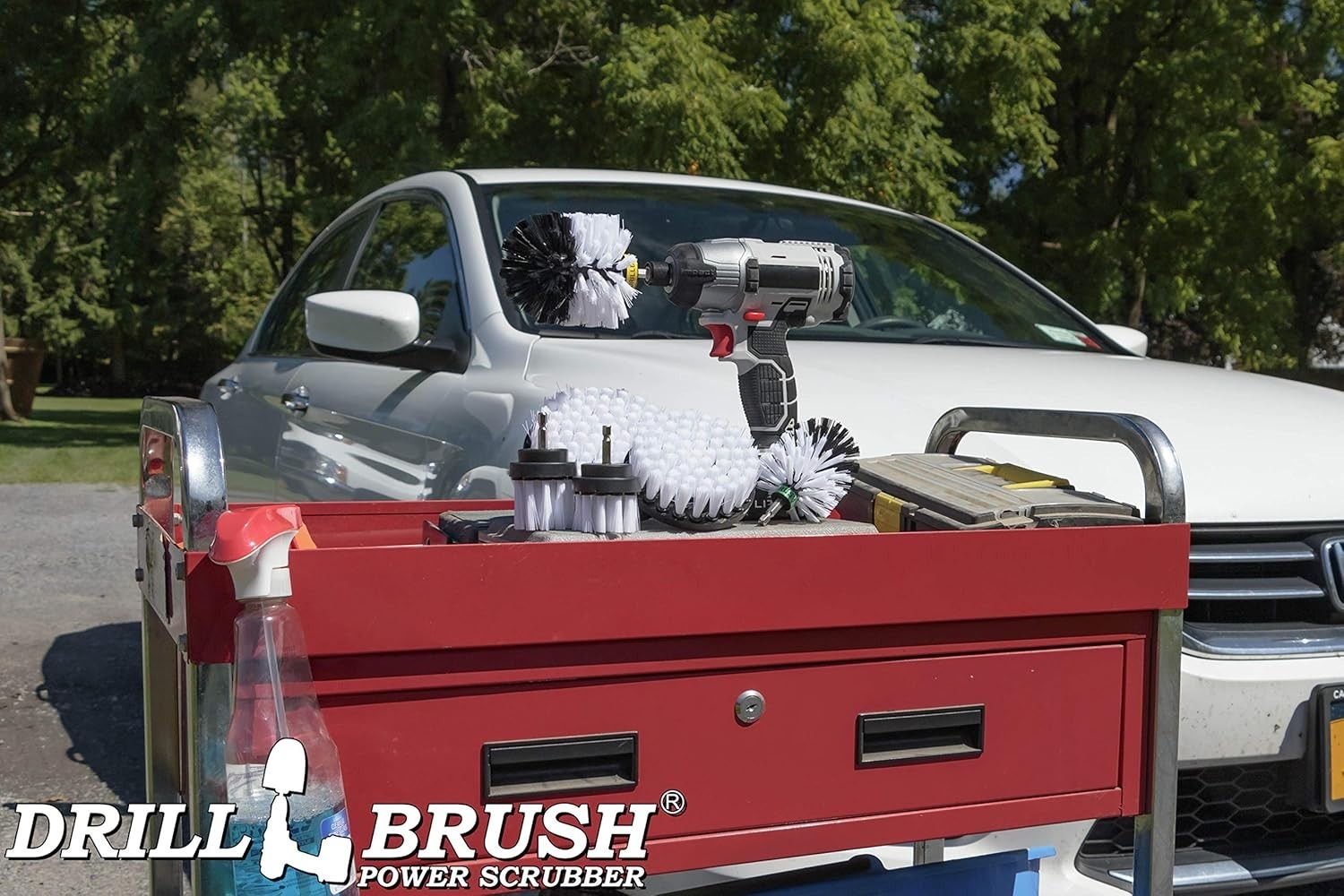 Spin Brush Drill Attachment Kit 6pc Automotive Interior & Exterior Cleaning