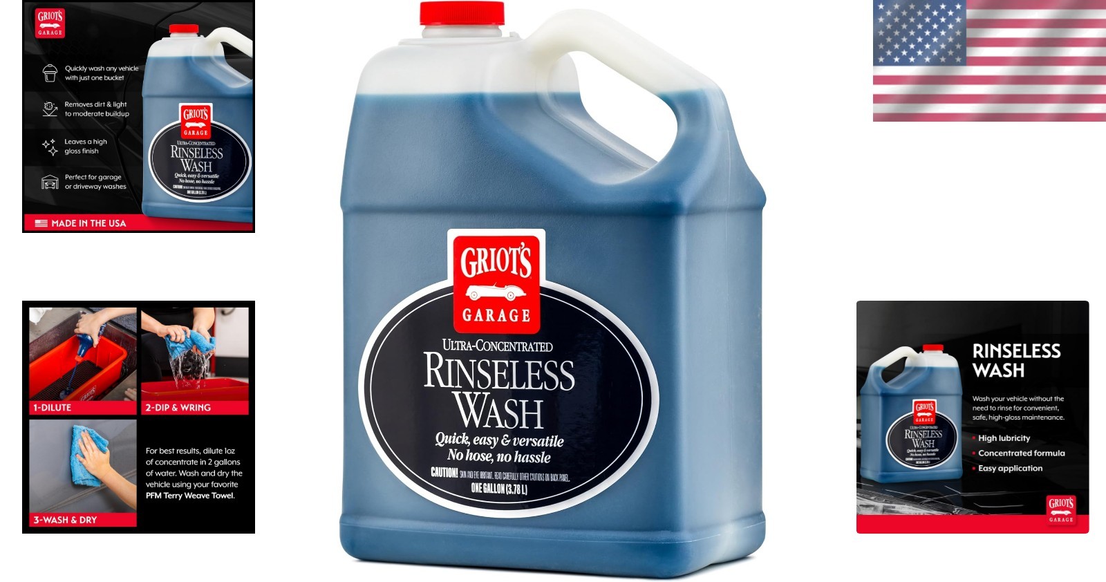 Eco-Friendly Rinseless Wash Gallon – Multi-Use Car Detailing Formula, 128 Fl Oz