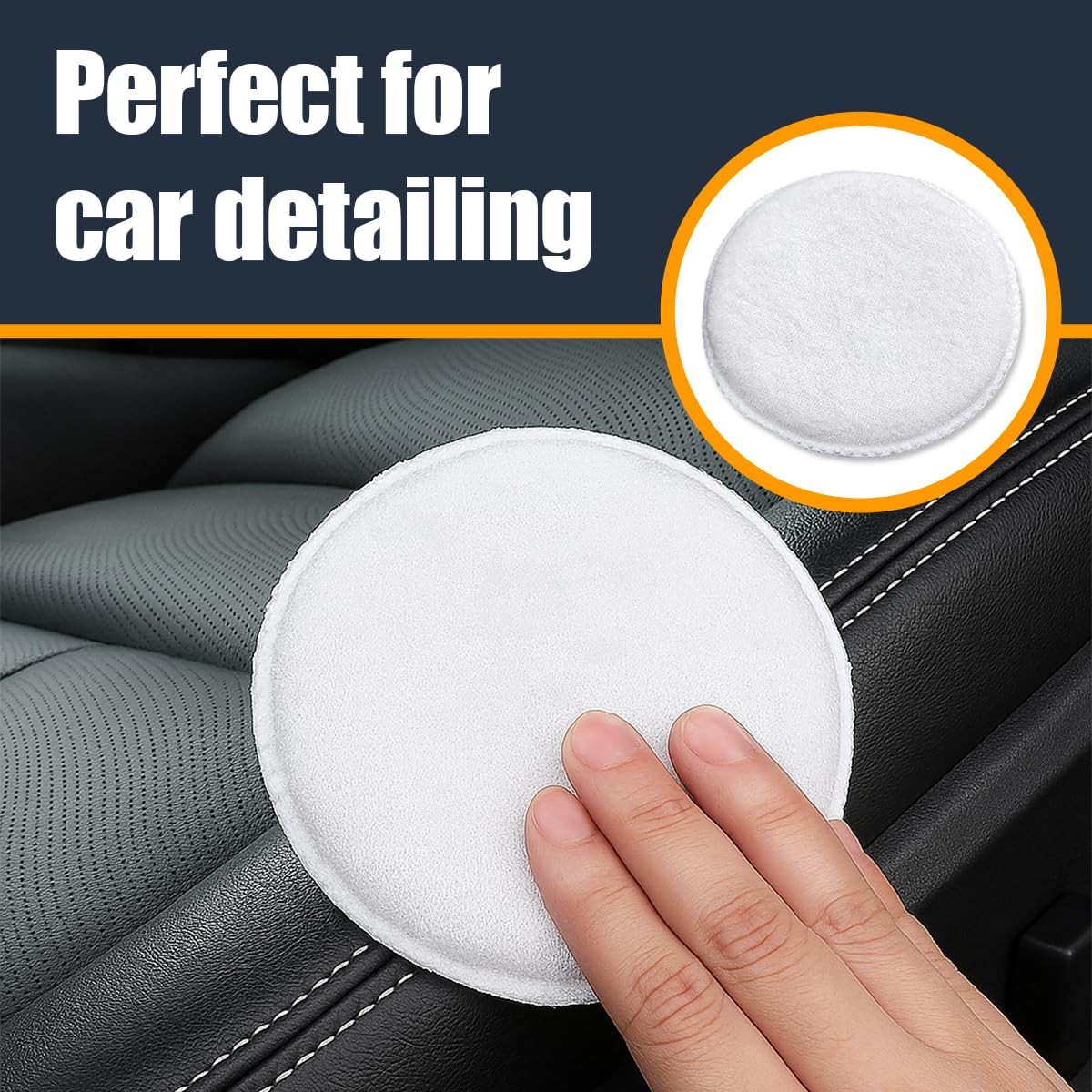 Tuxihapp Car Microfiber Wax Applicator Pad, Soft Auto Buffing & 4PCS, White