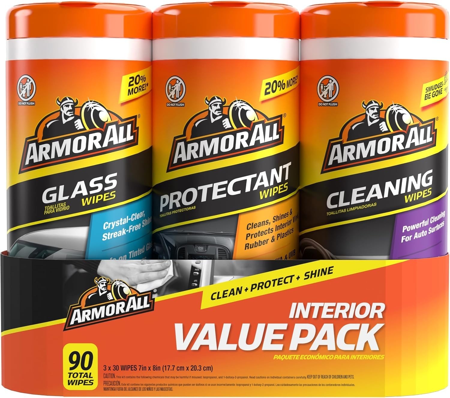 Convenient 90 Count Car Wipes: Protectant, Cleaning & Crystal Clear Glass Finish