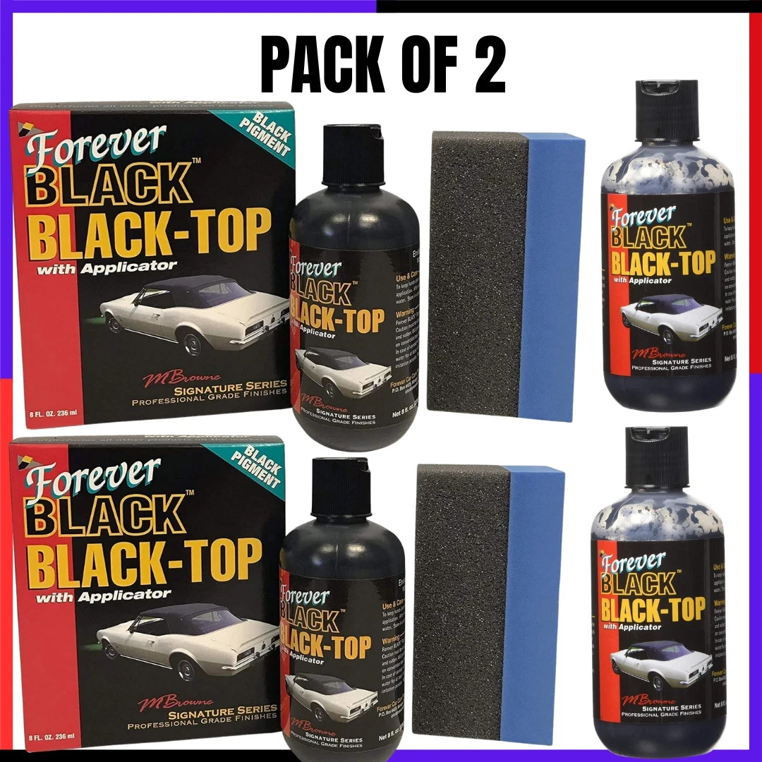 Forever Black Black-Top Gel with Applicator Black Convertible Top Dye PACK OF 2