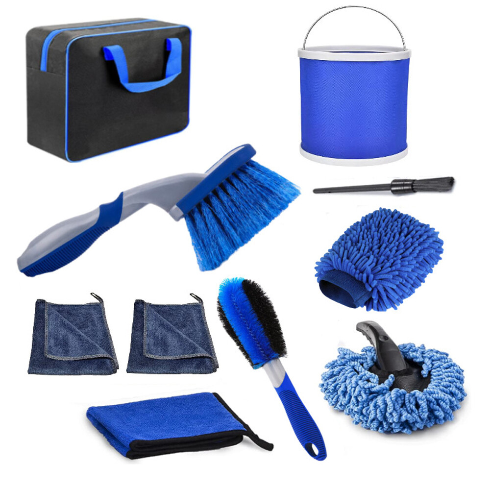 10PCS Car Wash Cleaning Tools Kit Automobile Detailing Brush Dash Duster Q9P6