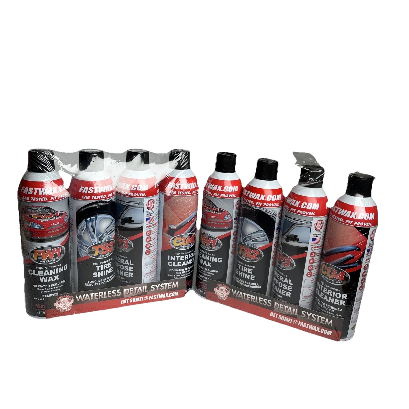 2x 4-Packs RGS Labs Waterless Detail System Fast Wax FW1 TS2 GP3 CU4 Cleaner New