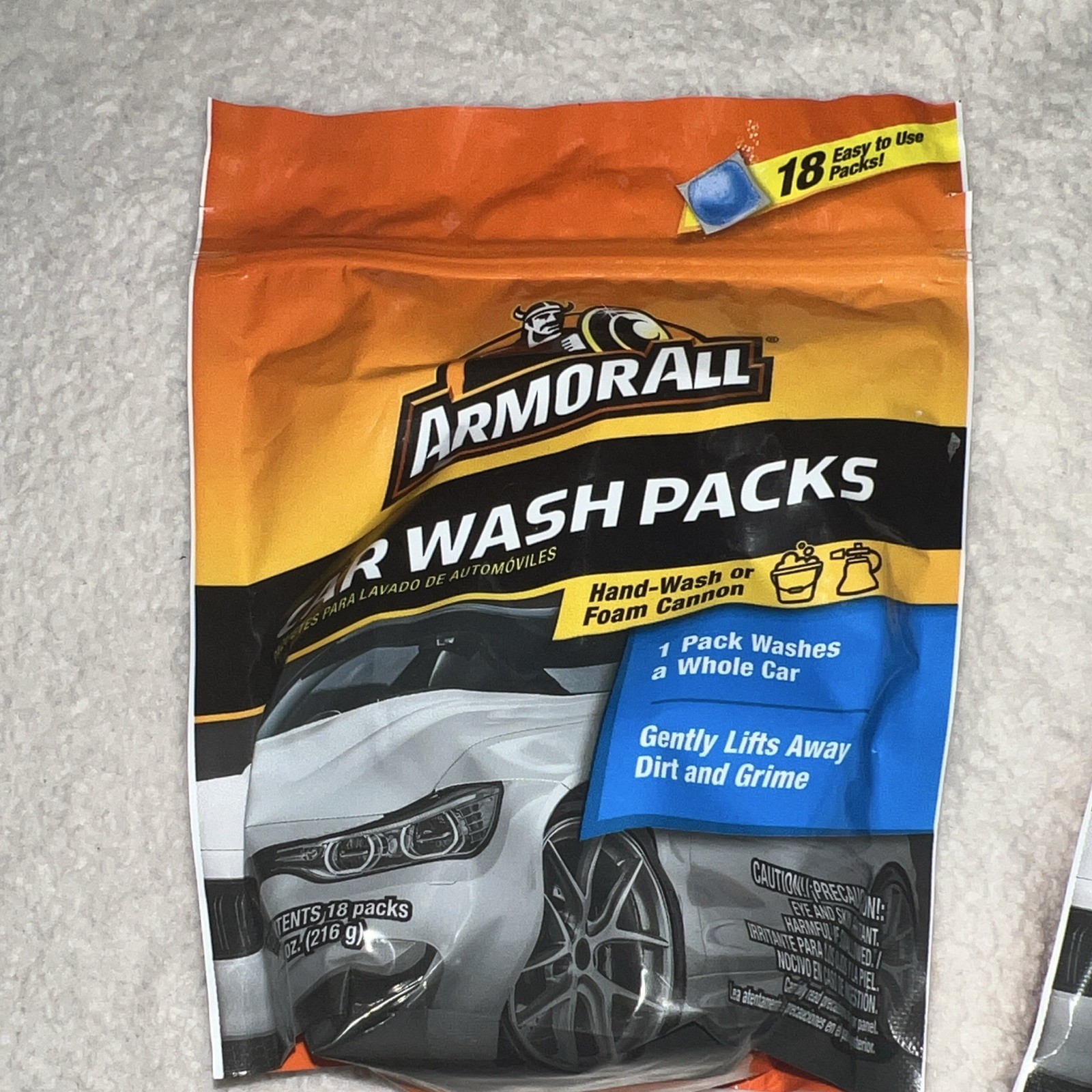 Armor All Car Wash Packs 18 Count Lot of 2 Bags Hand Wash Foam Cannon Soap