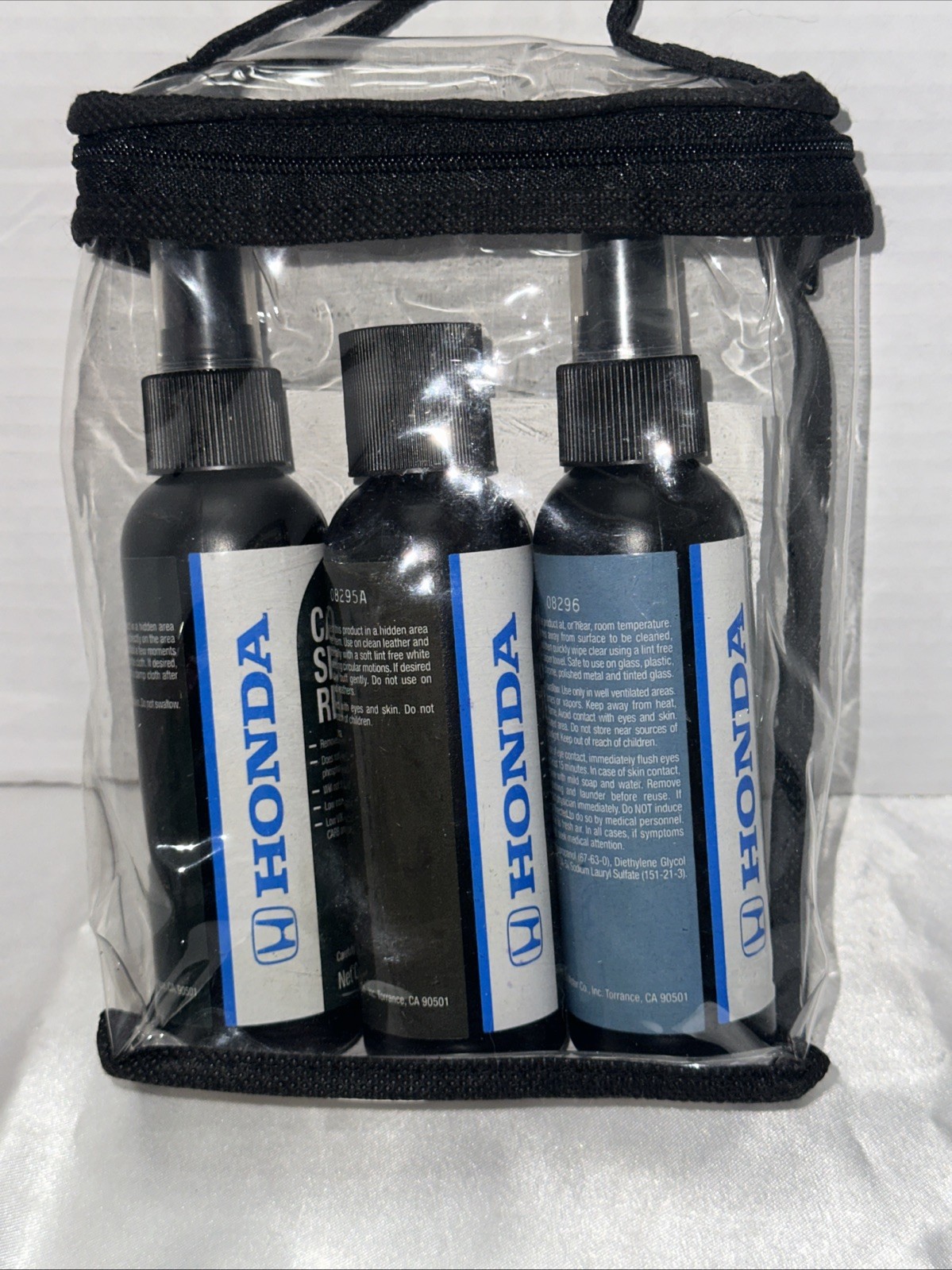Genuine Honda Car Care Kit 08700-9211 Clear Storage Bag Glass Leather Carpet