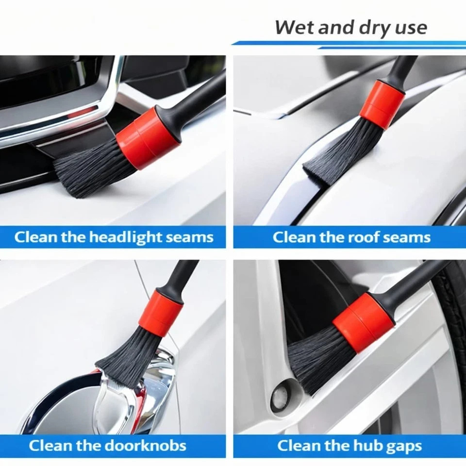 Car Detailing Cleaning Brush Tire Rim Washing Scrub Wheel Cleaner Tool Kit 5Pcs