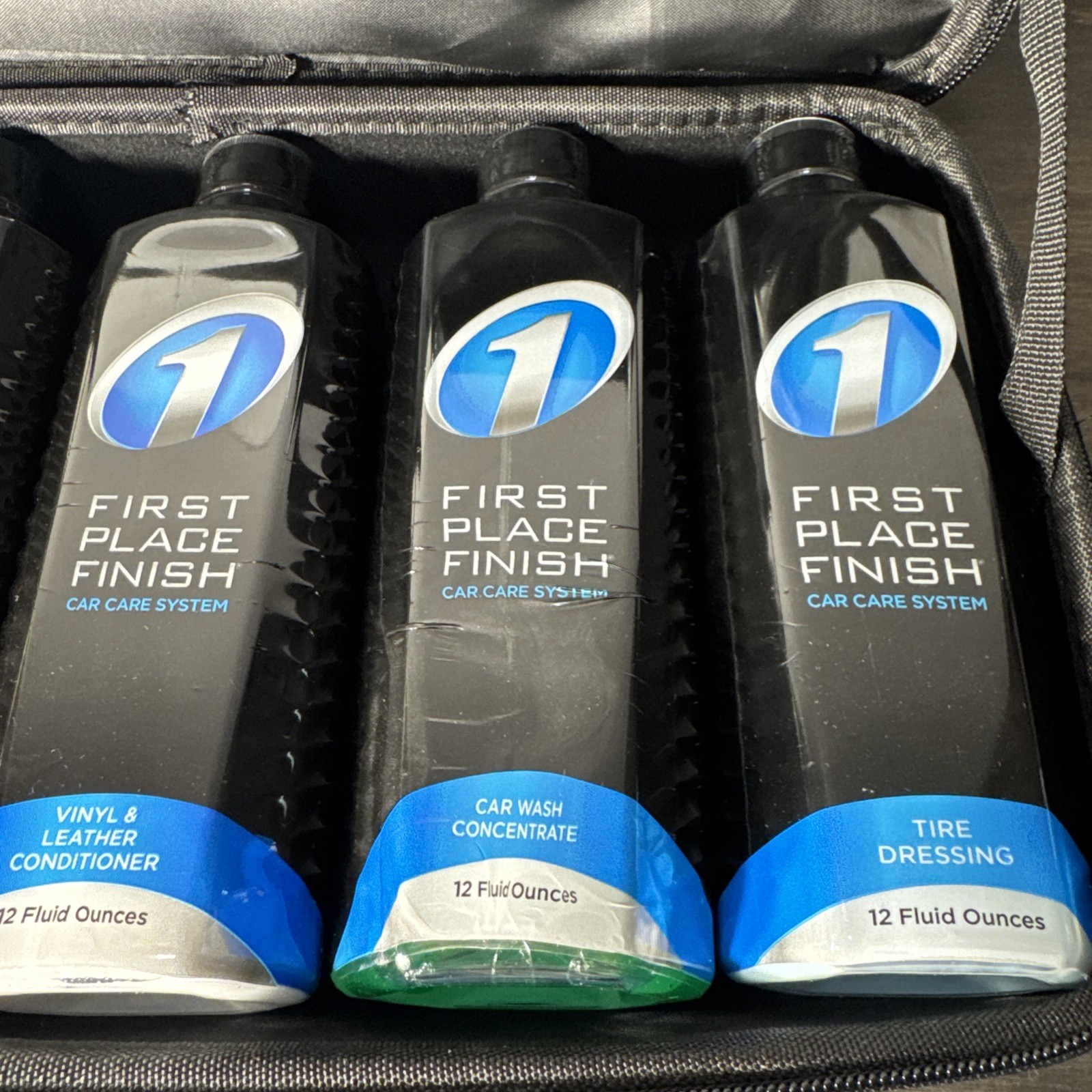 First Place Finish Car Care System Kit 5 12 oz. Bottle Set & Microfiber Cloth