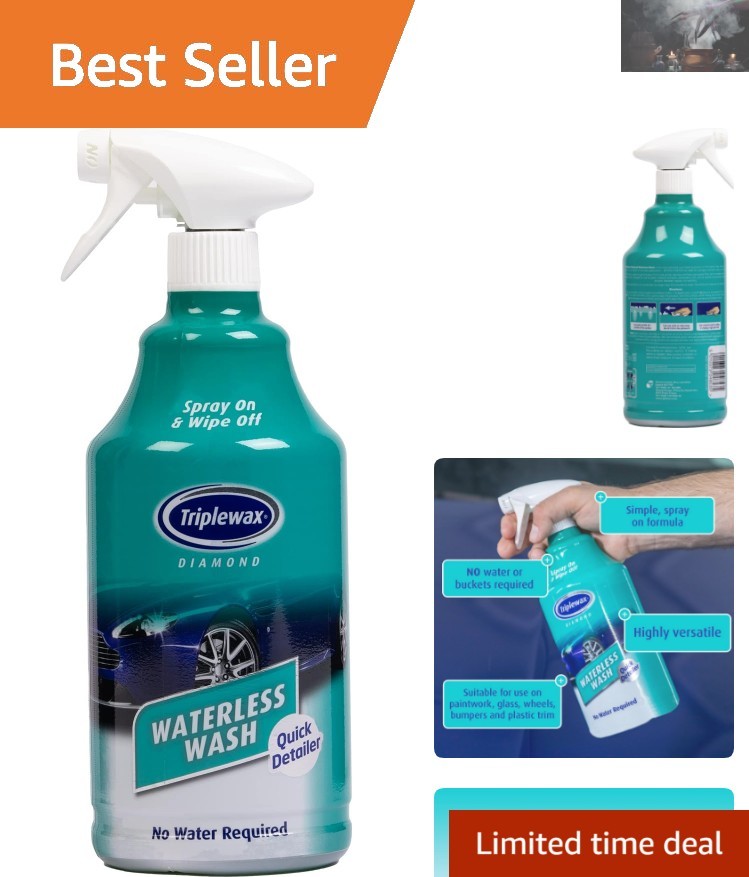 Waterless Car Wash – 34 fl oz No-Rinse Cleaner for Instant Shine & Grime Removal