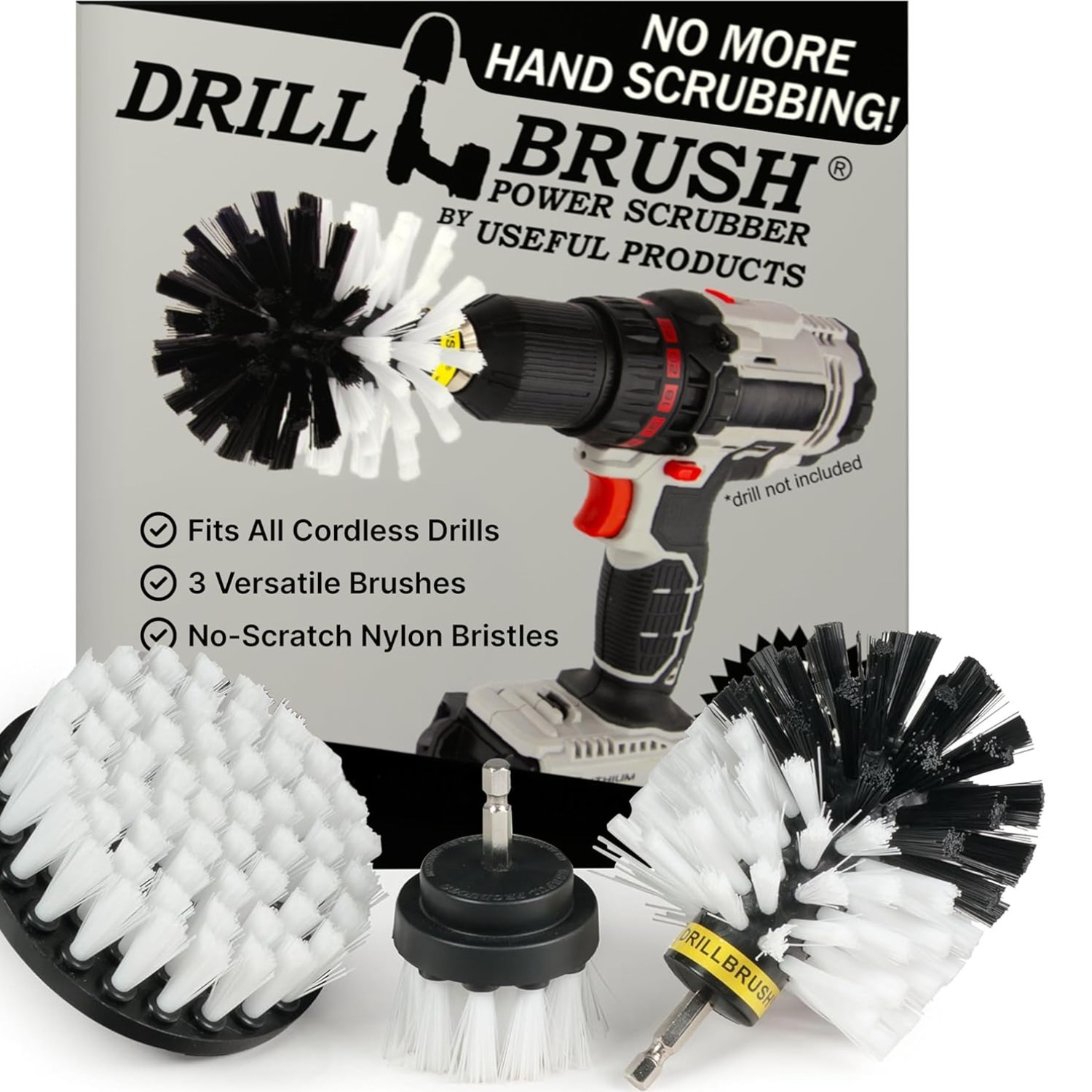 Car Detailing Kit | Drill Brush Set – Soft Bristle Power Scrubber Attachments