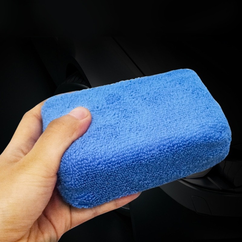 8pcs Car Wash Sponge and Cleaning Pads used for Effortless Wax Sealant Sealant