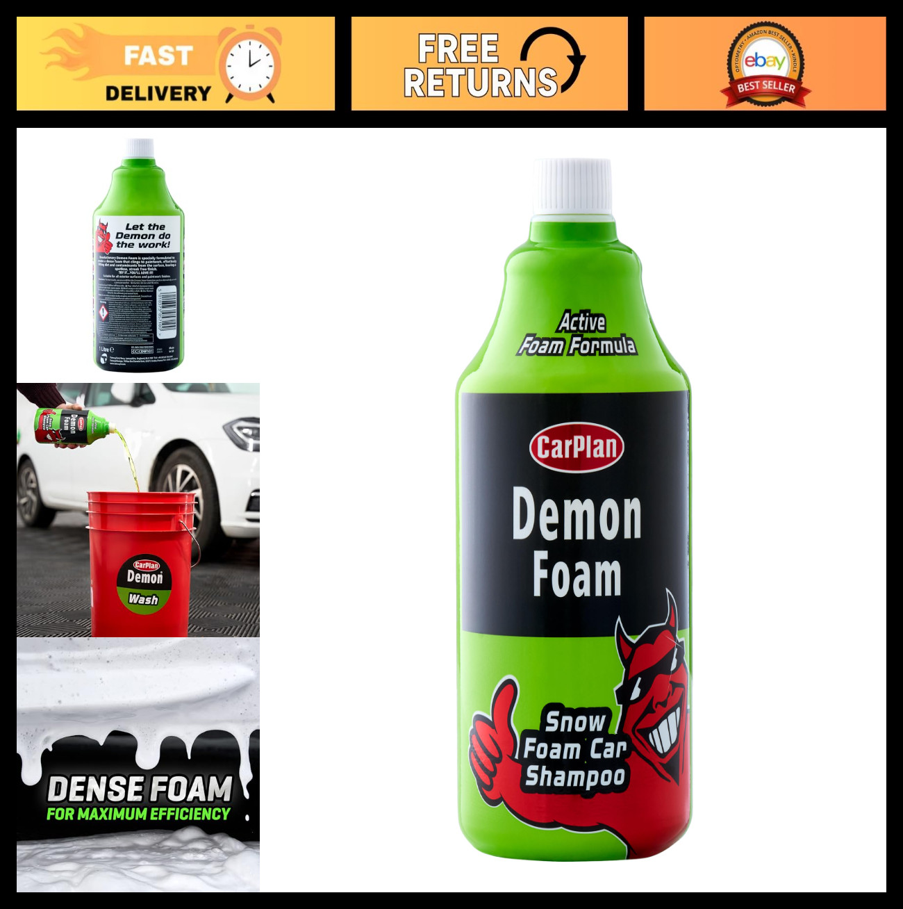 Snow Foam Shampoo 34 fl Oz (1L) – Car Wash Foam Cleaner for Ultimate Shine