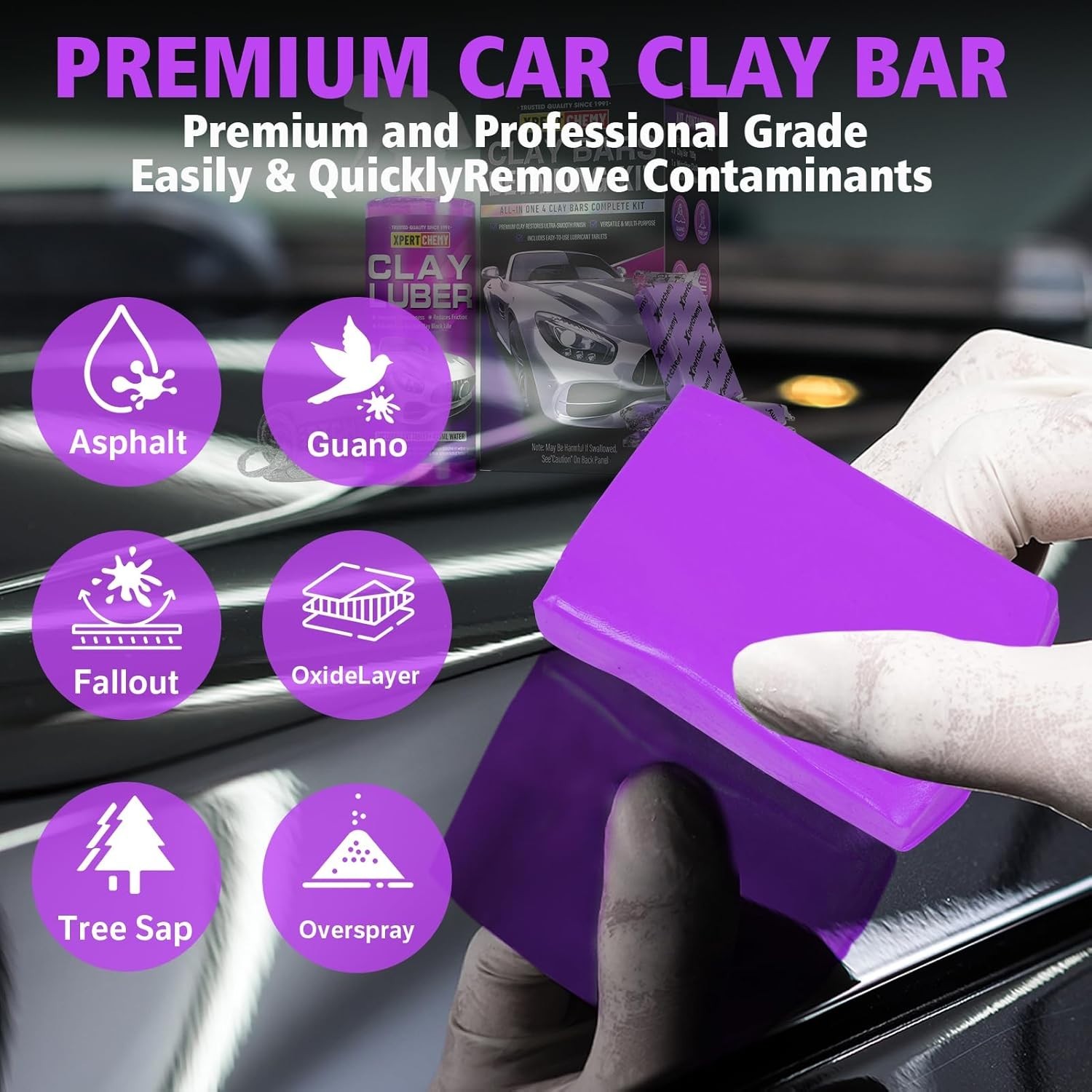 Car Clay Bars Auto Detailing 4 Pack 400g4x100g and Clay bar Lubricant Tablets…