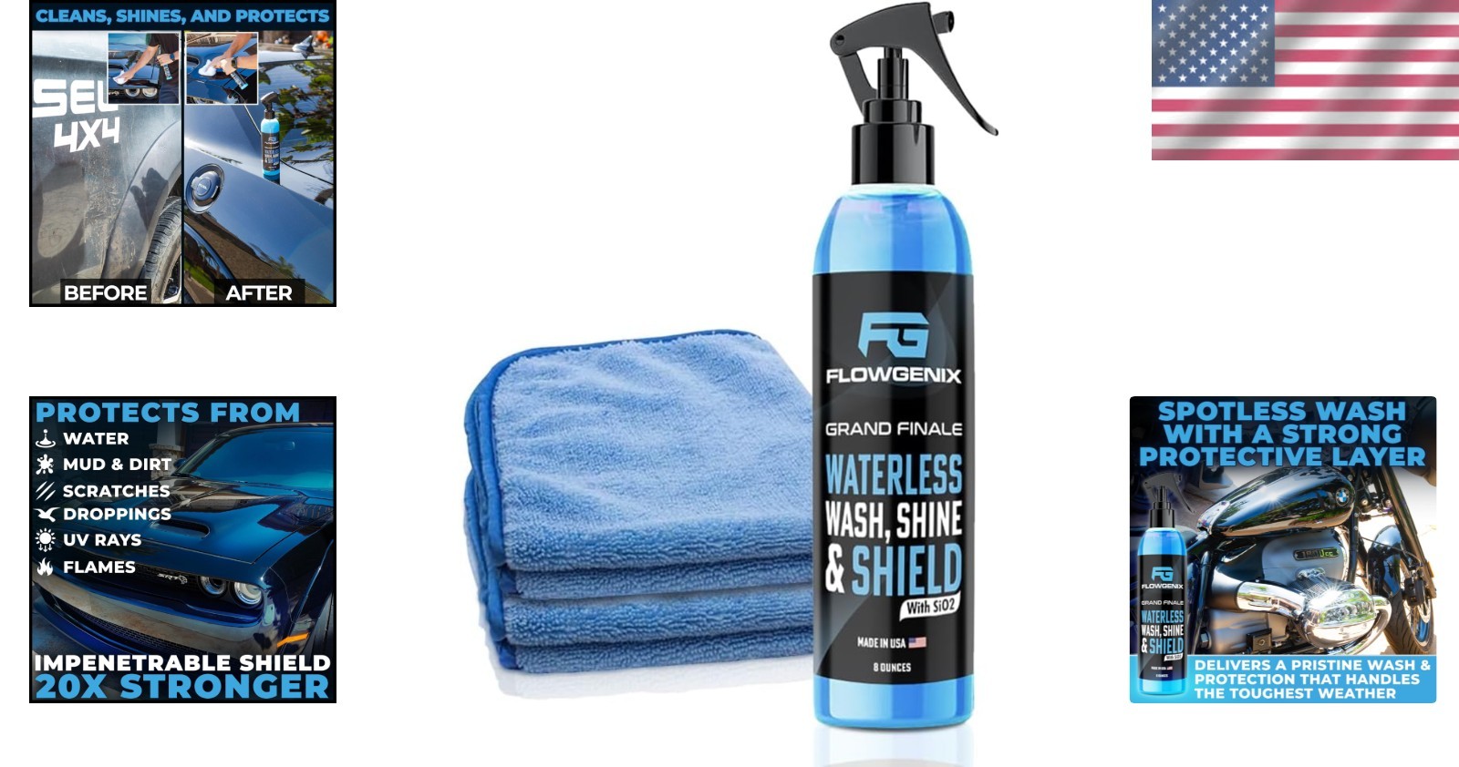 8 oz Waterless Car Wash Spray & Ceramic Coating – Ultimate Shine & Protection