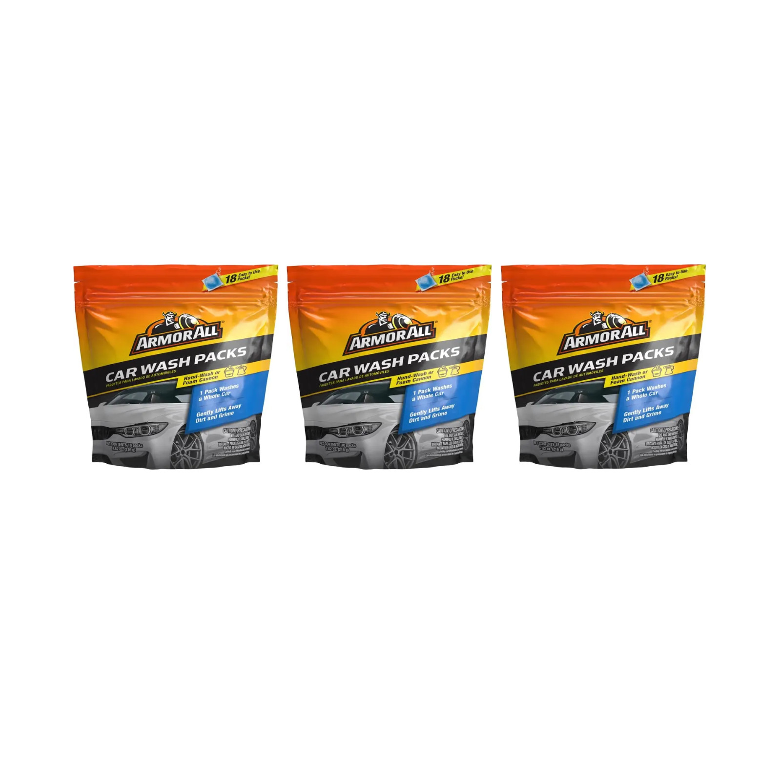 Armor All Car Wash Pods Packs, for Hand-Wash or Foam Cannon, 18ct (LOT OF 3)