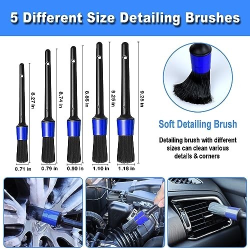 17pcs Car Detailing Kit – Interior Cleaner, Handheld Vacuum, Brushes & Tools