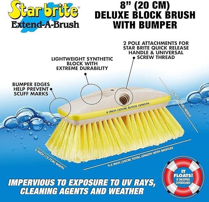 StarBrite 8″ Medium & Soft Brush Head (Lot of 2-MPN40162/40161)