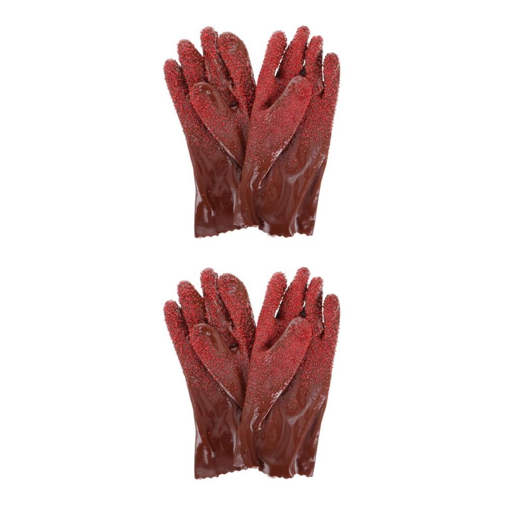 2 Pairs Non-slip Cleaning Gloves Deer Gutting for Washing Dishes Large