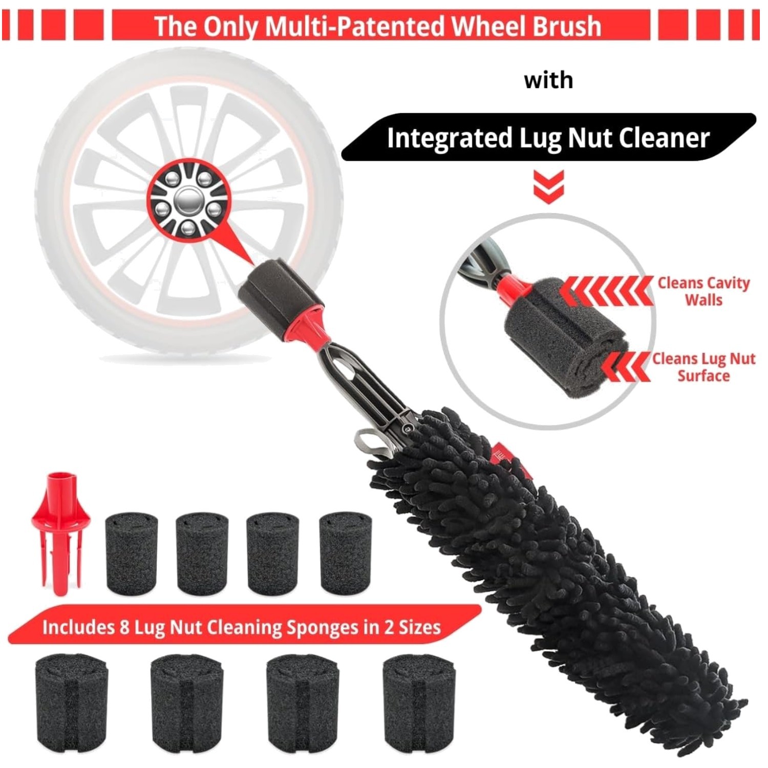 Wheel Detailing Kit with Lug Nut Cleaner