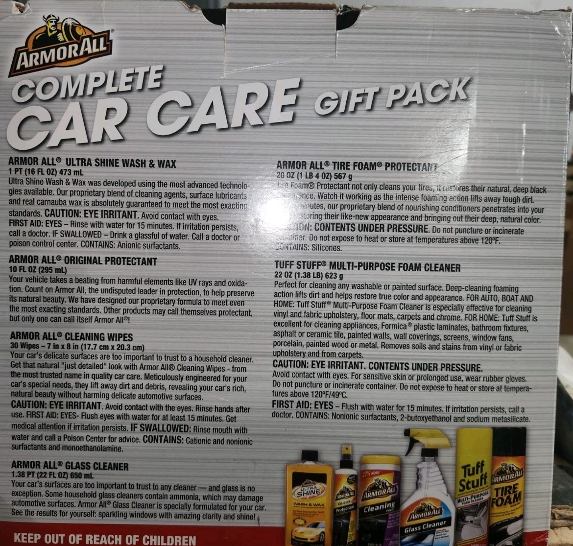 ArmorAll ~Complete Car Care Gift Pack 6 Piece Kit Auto Detailing Wax Wipes Foam