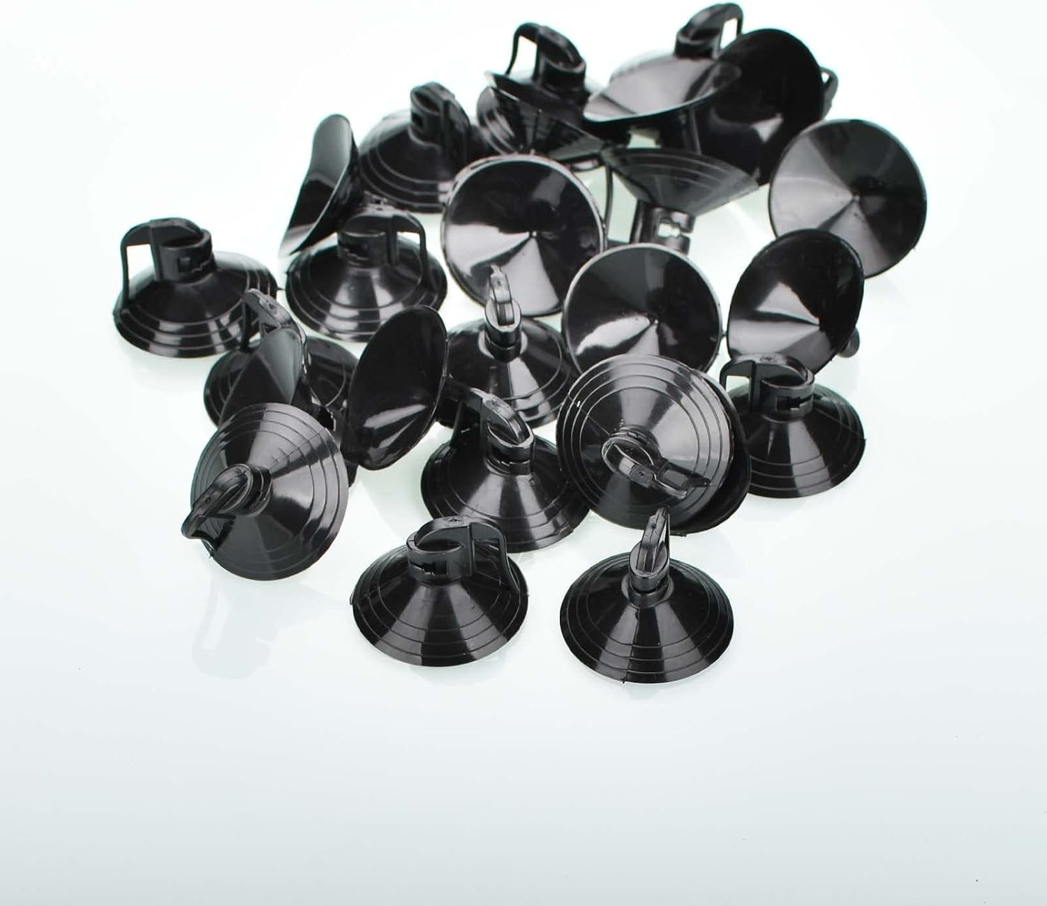 24Pcs Strong Suction Cups for Windshield & Window Shades – PVC Hooks, Black