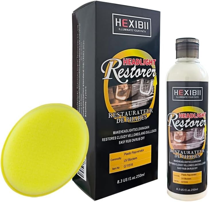 Car Headlight Restore and Cleaner, Removes Dullness, Yellowing and…