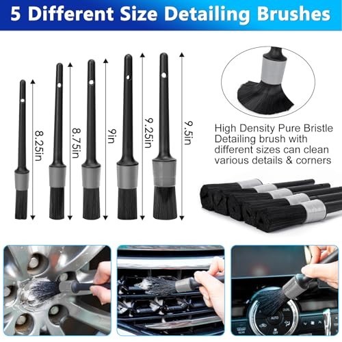 Extendable Car Wash Brush Kit, 2-in-1 Squeegee, 9Pcs Detailing Tools, Gift Idea