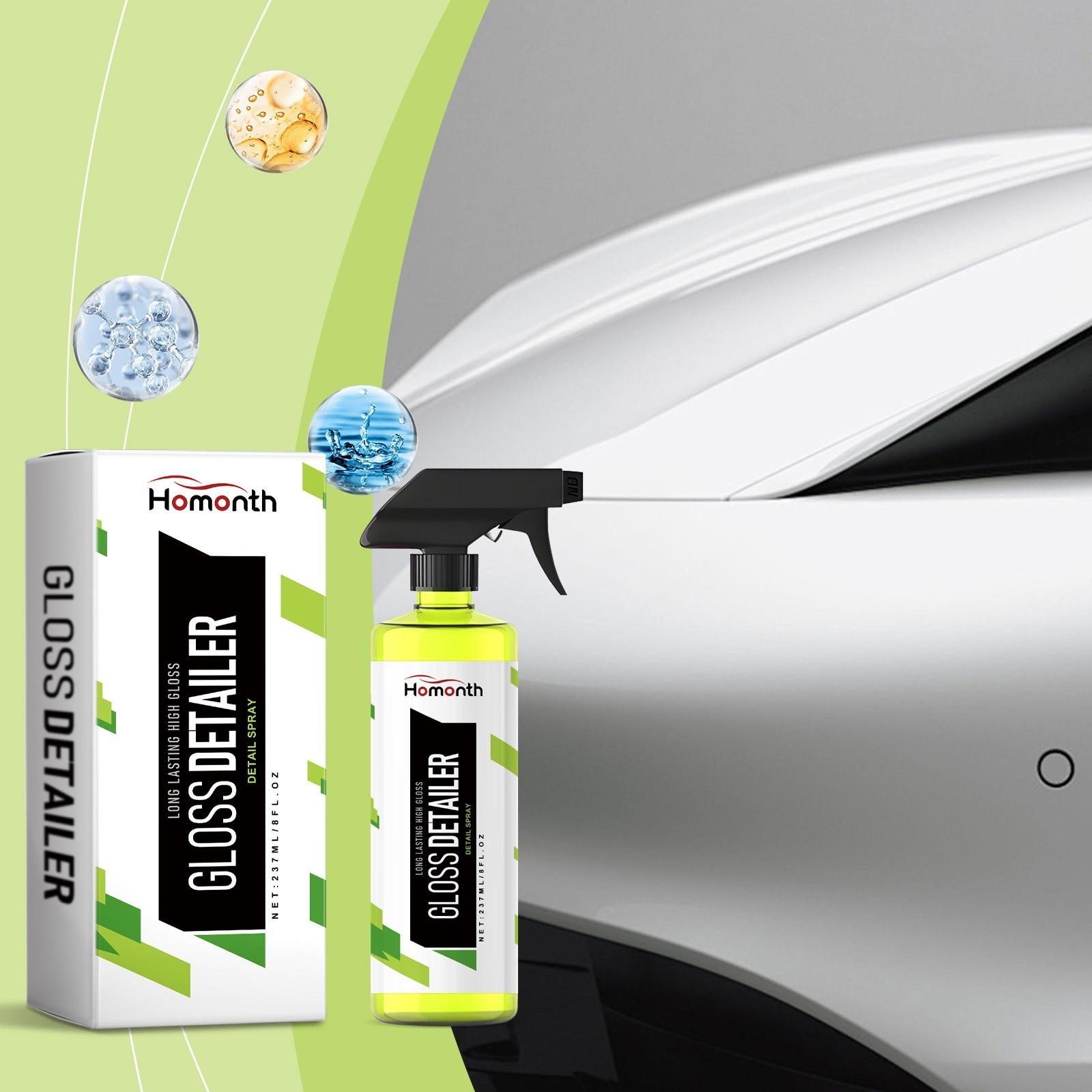 Ceramic Car Coating Spray Wax Quick Topcoat Detailer Hydrophobic Polish 8fl oz