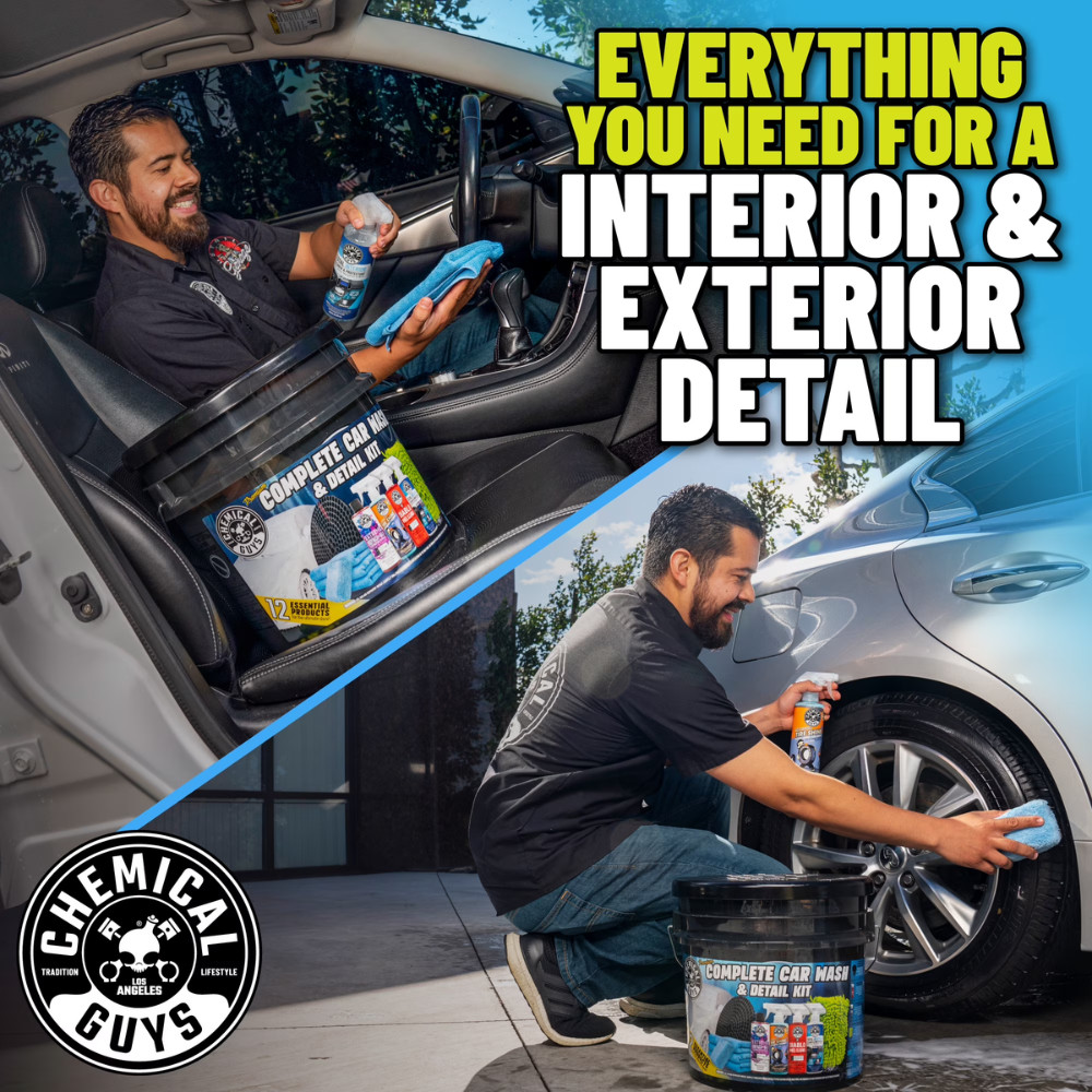 Chemical Guys 12 Piece Car Wash Detail Kit, Complete Premium Cleaning Set Bucket