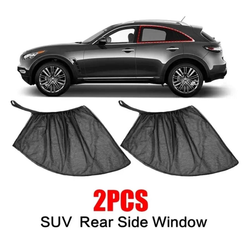2pcs Car Rear Side Window Sunshade UV Protect Shield Mesh Prevent Mosquito