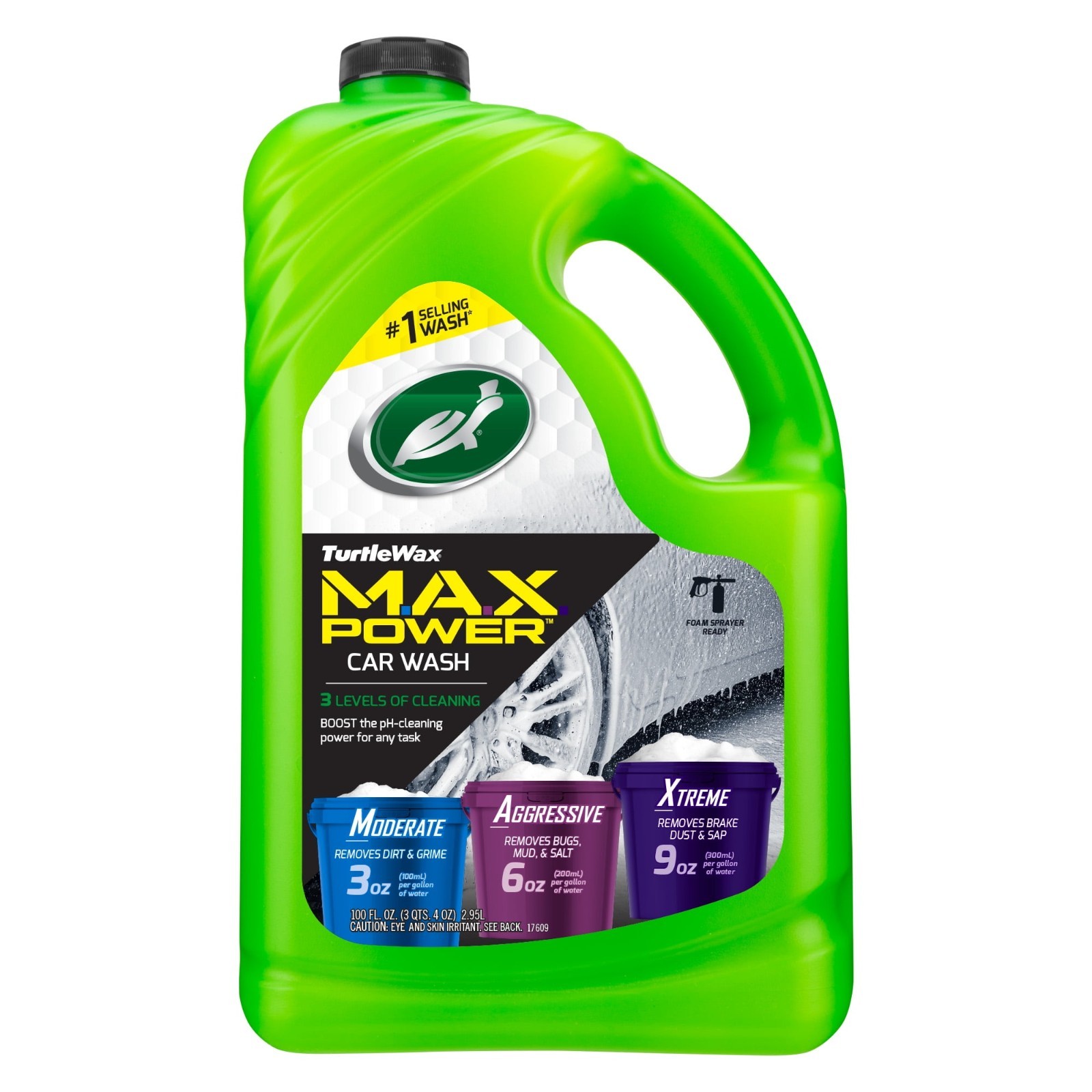 Turtle Wax 50597 Max Power 3 Levels of Cleaning Car Wash, 100 oz.