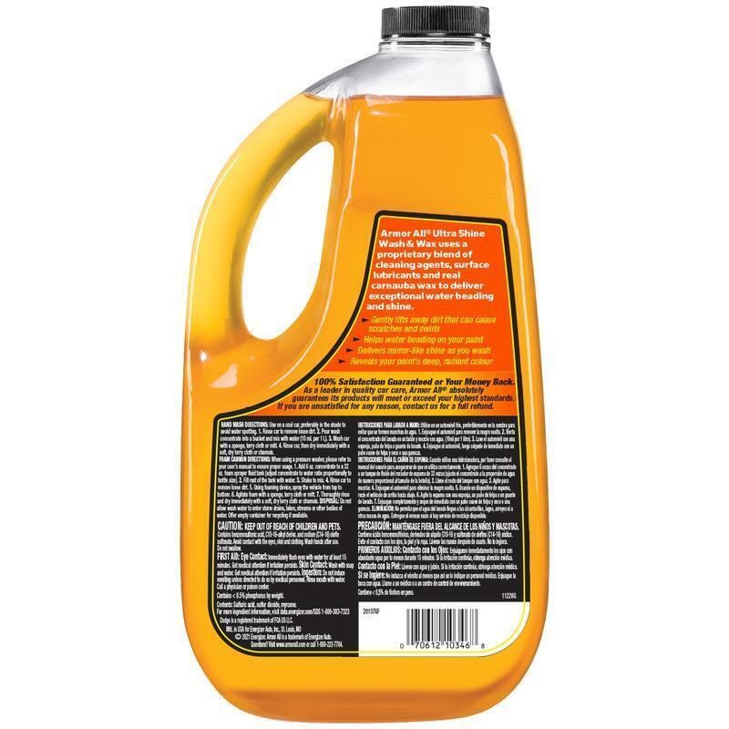 Car Wash & Wax 64 fl oz Gentle Cleaner Carnauba Wax Water Beading Shine New