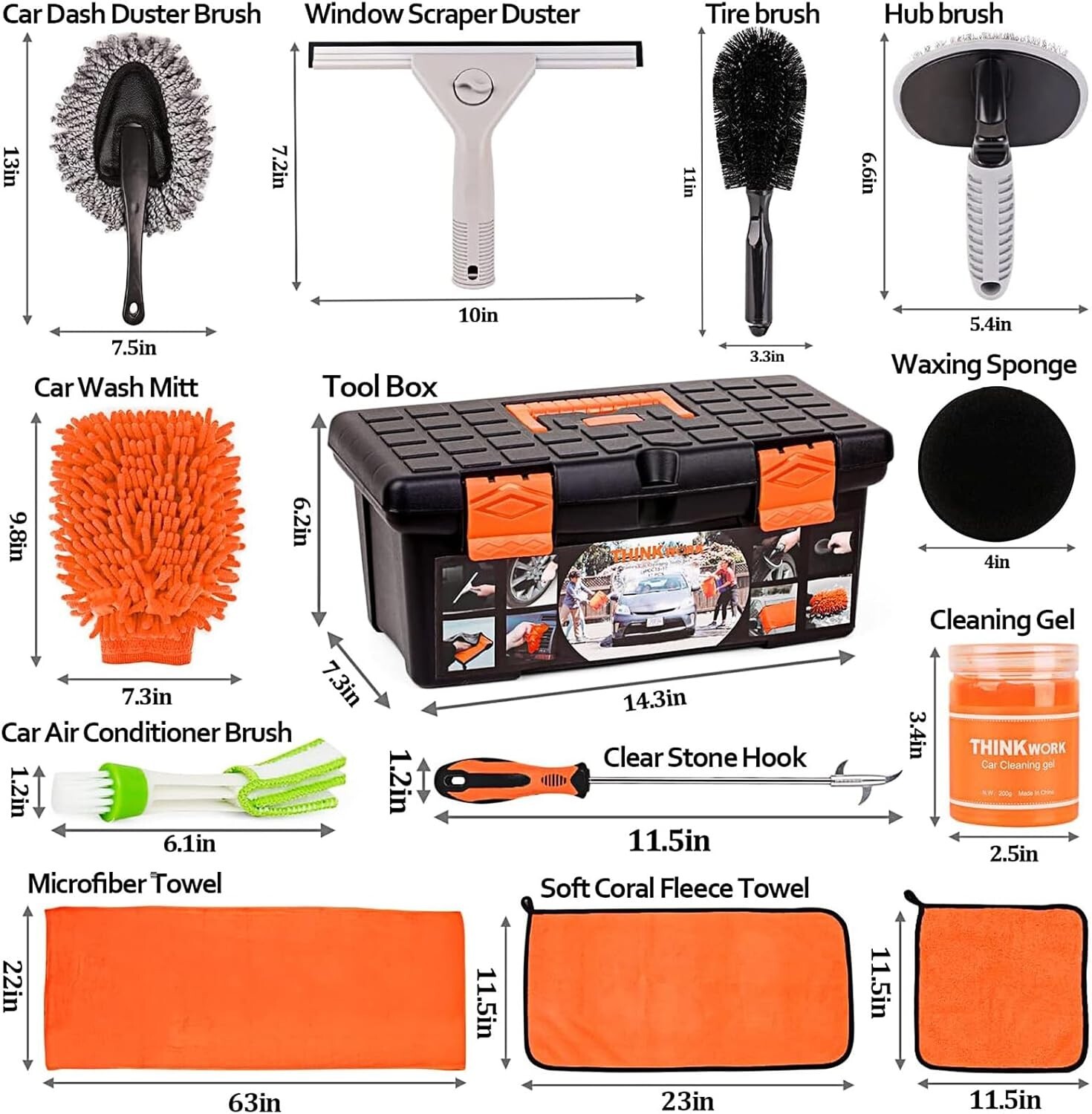 Car Cleaning Kit, Car Washing Kits for Vehicles, Car Detailing Kit Suitable