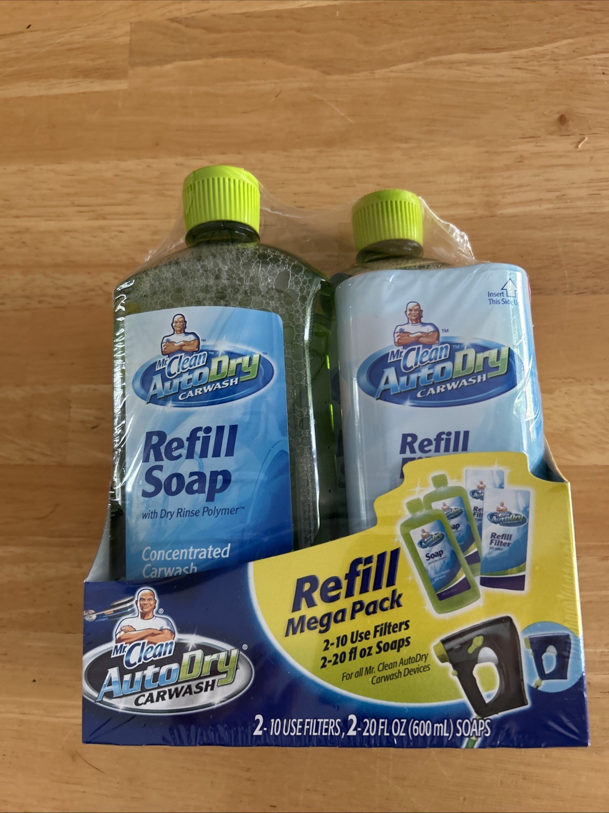 NEW Mr Clean AutoDry Car Wash REFILL MEGA PACK 2 10 Use Filters/2 =20 Oz SOAPS