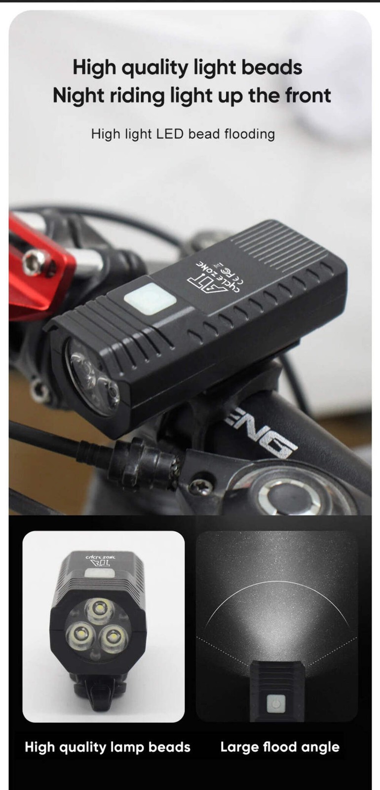 Bike Light Set Front with Taillight LED Rechargeable Bicycle Lights 3