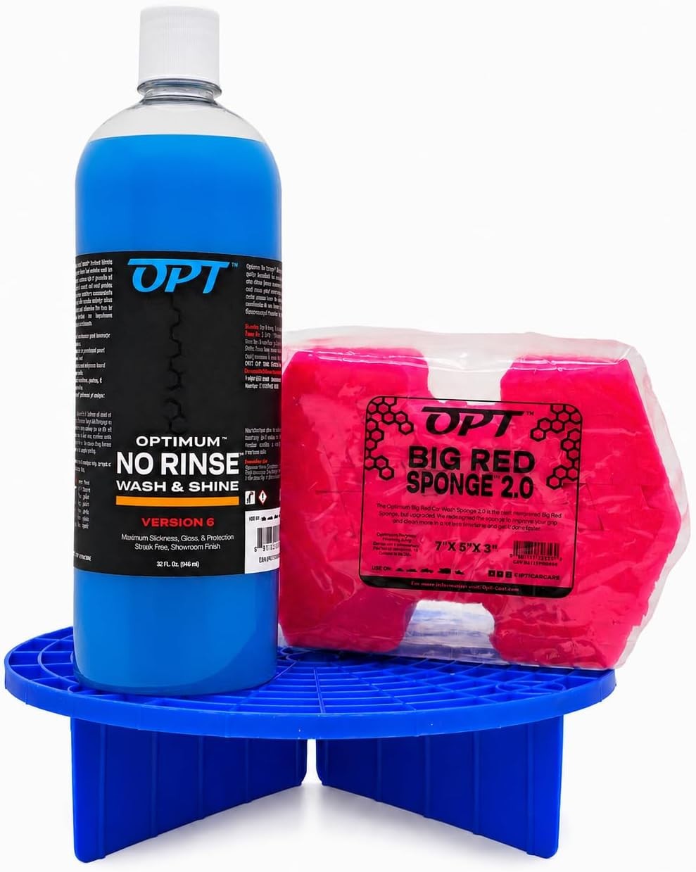 Optimum No Rinse Version 6 32 Oz Grit Guard Bucket Insert Blue and Big Red