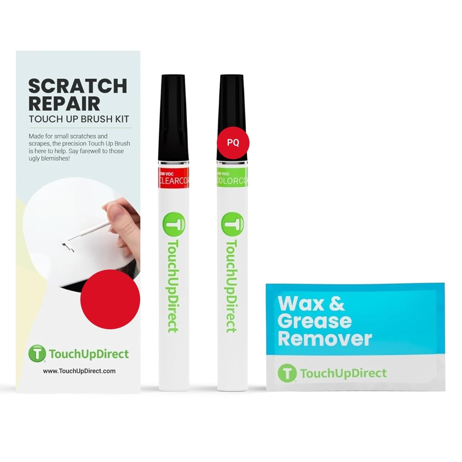 Auto Scratch Repair Brush Kit – Compatible with PQ Race Red Paint, Clearcoat, To