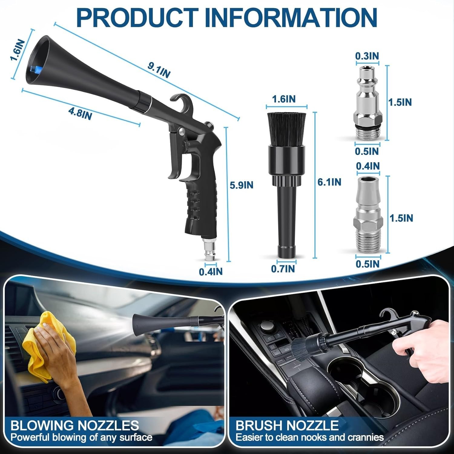 Multifunctional Car Air Blow Gun – High Pressure Cleaning for Ultimate Detailing