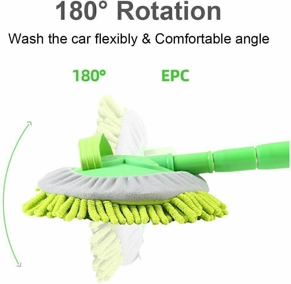 42.9″ Car Wash Mop RV Wash Brush with 180°Rotation Long Handle Washing Saxmxwhjr