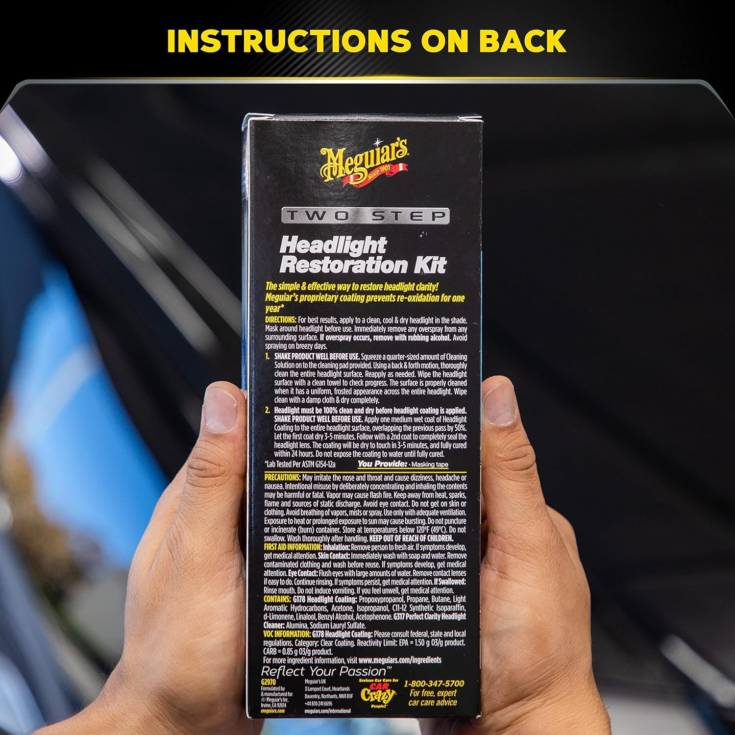 Meguiar’s Two Step Headlight Restoration Kit, Cleaner Restores…