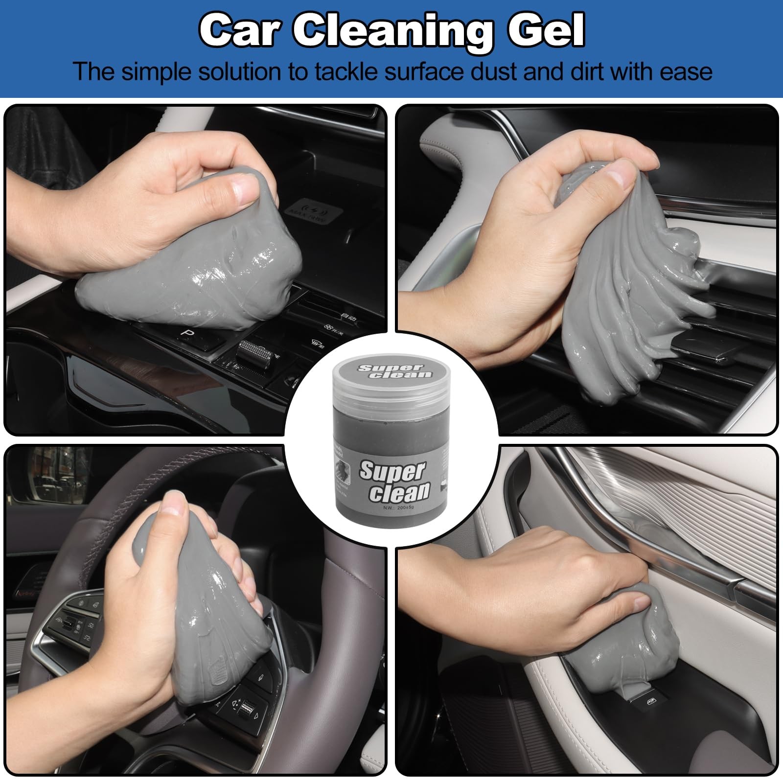 NIKCOSMK Windshield Cleaner Tool, 14Pcs Car Cleaning Kit – Interior…