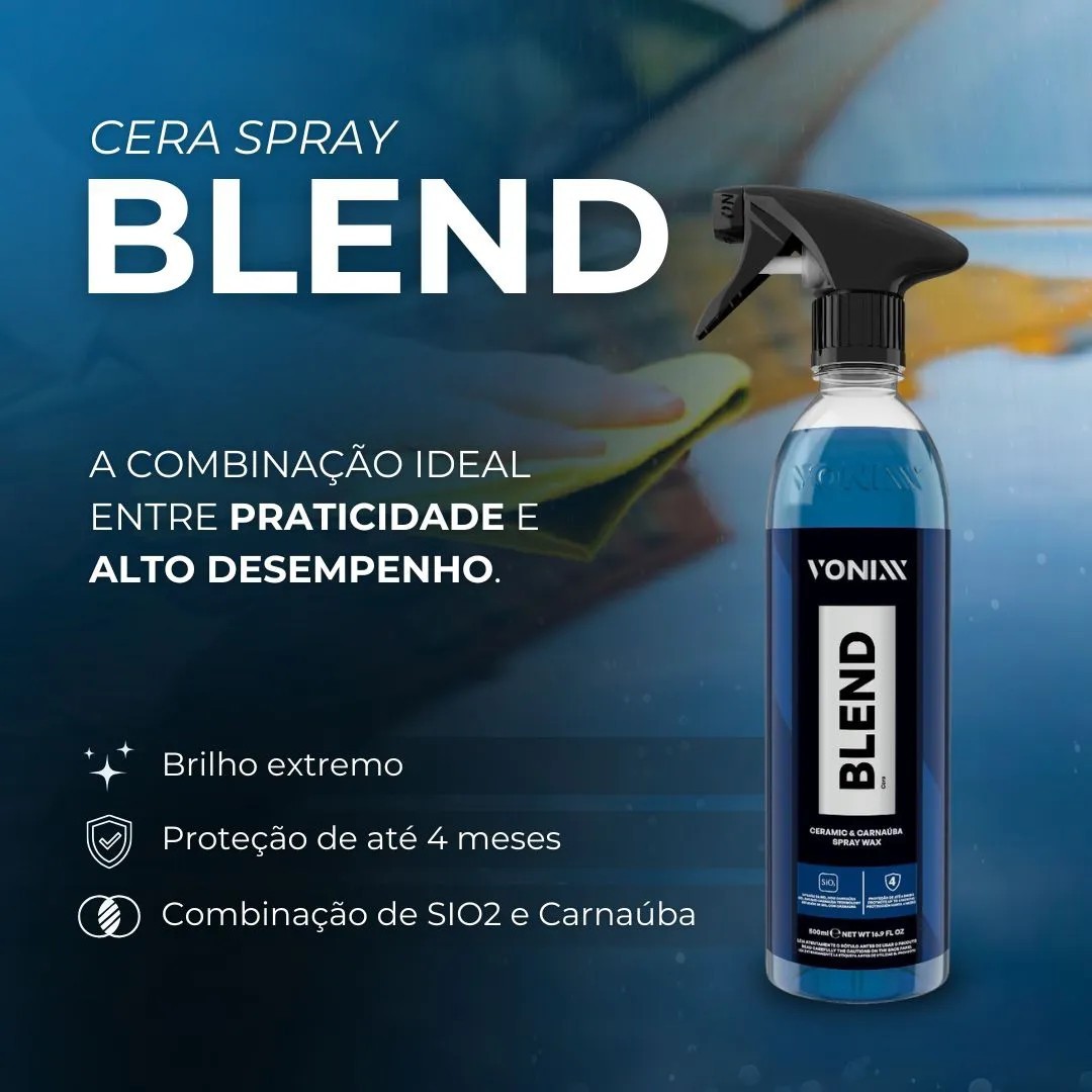 Vonixx Blend Cera Híbrida de Cerâmica e Carnaúba para Limpeza de Veículos 500ml