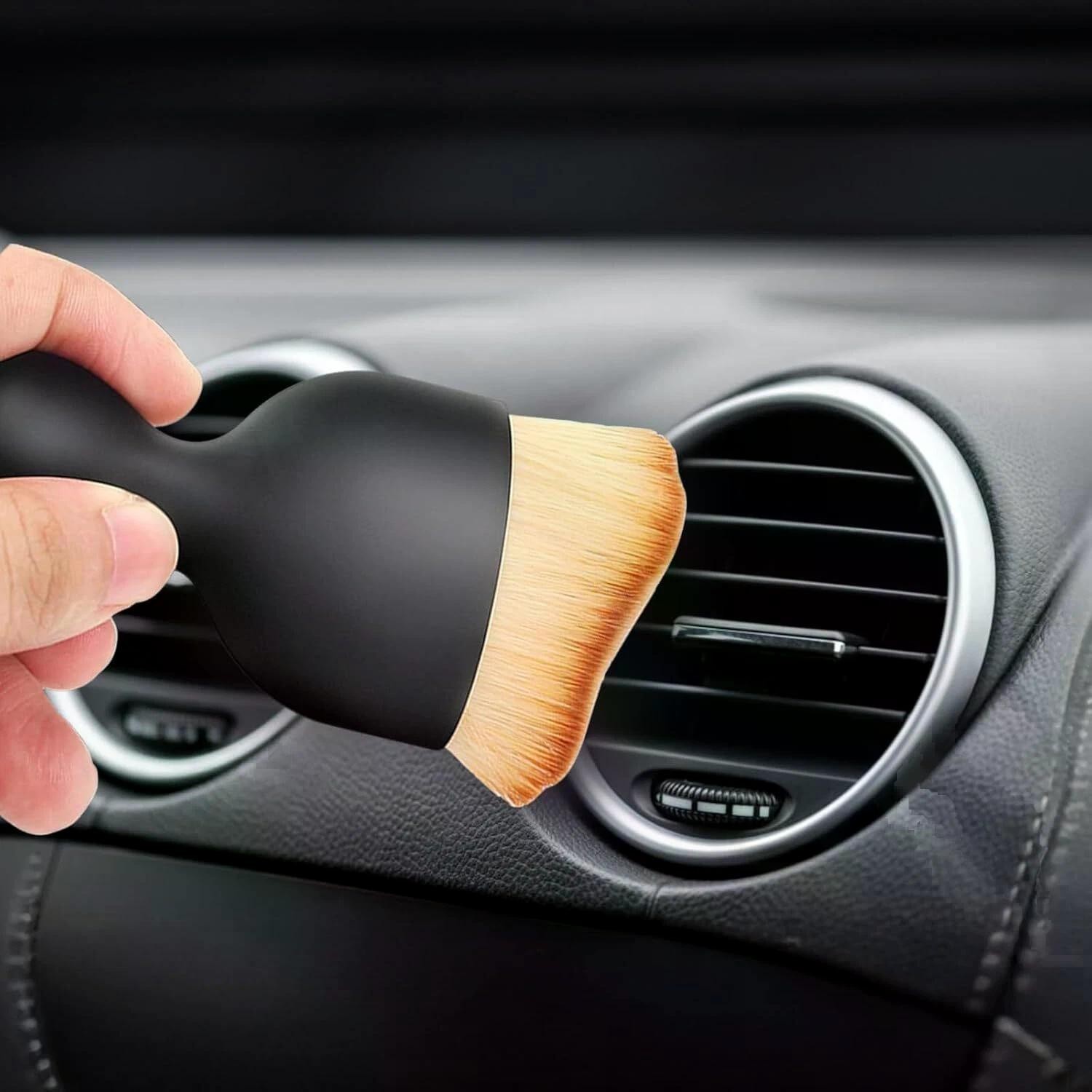 Vehicle Cabin Detailing Brush Gentle Bristle Dashboard Console AC Vent Cleaner