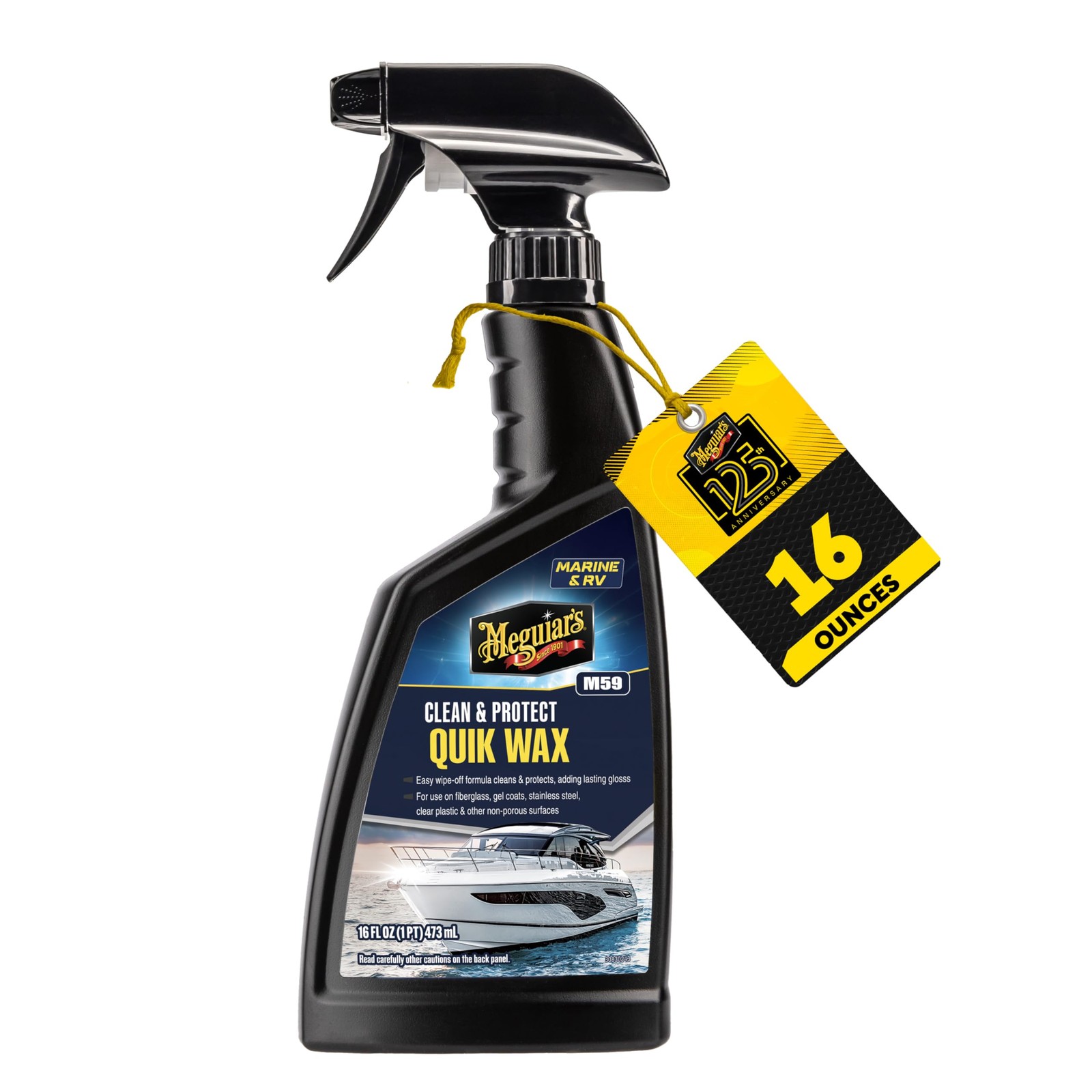 Meguiar’s M5916 Marine and RV Quik Wax Clean and Protect, Removes Water Spots an